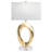 31" Gold Resin Table Lamp With White Shade