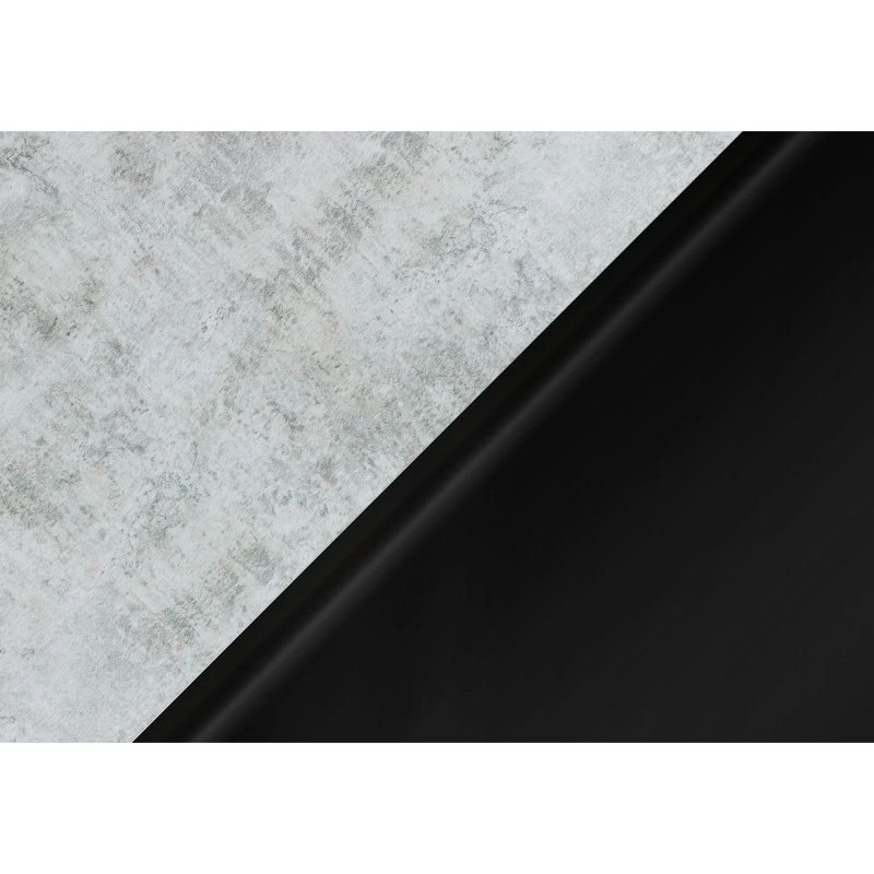 Table d'appoint polyvalente avec base en métal noir et pieds compacts en stratifié gris