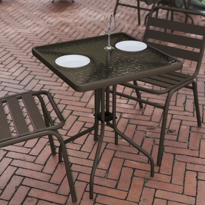 Table carrée en verre trempé Amlie