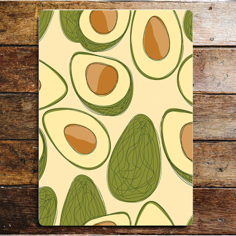 Avocado Slices Pattern Metal Wall Décor, 80cm H x 60cm W