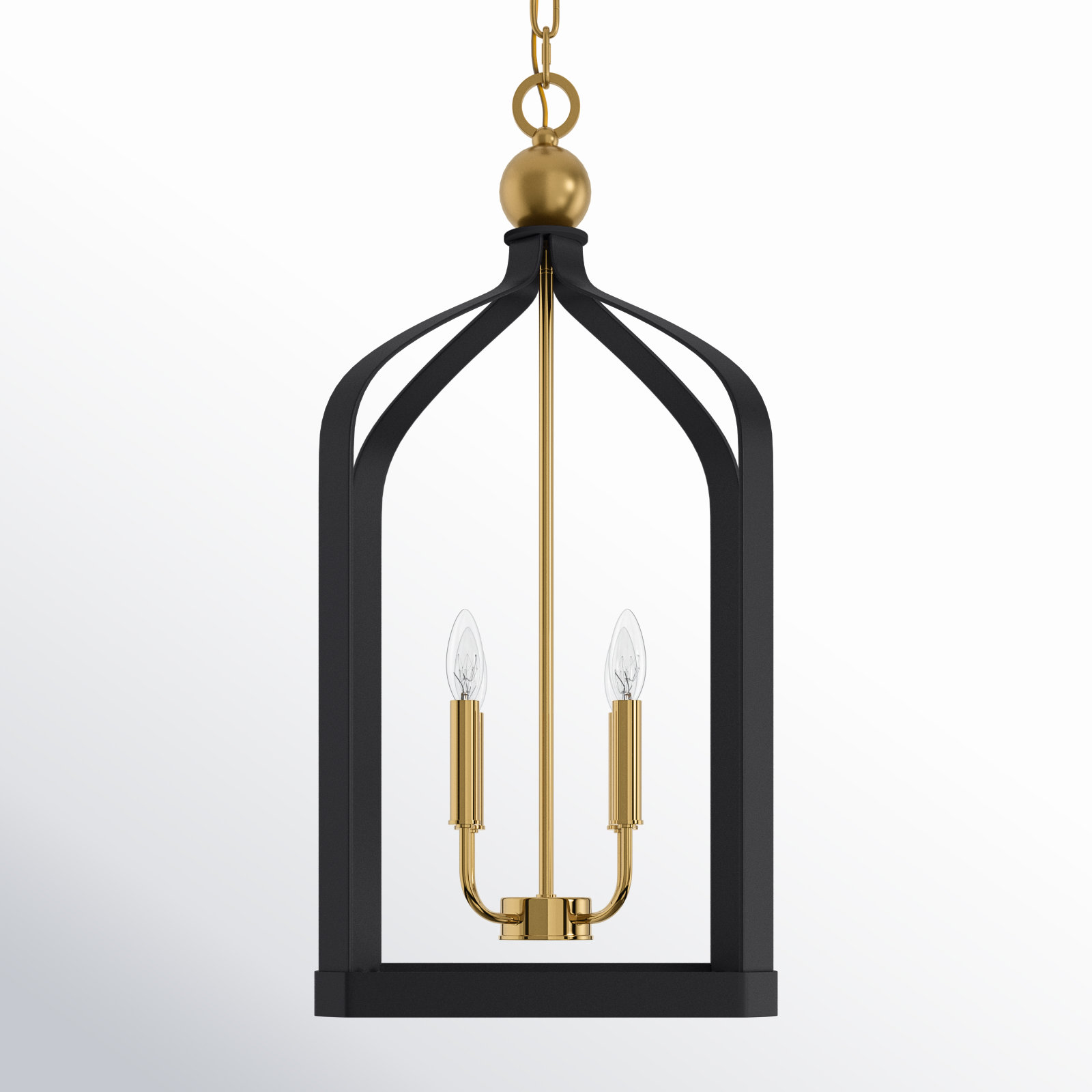 Kenmore Lantern Birdcage Chandelier, Black, 32" H x 15" W x 15" D, 4 Lights