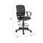Reza Rolling Drafting Armchair, Footring, Black Faux Leather, Swivel