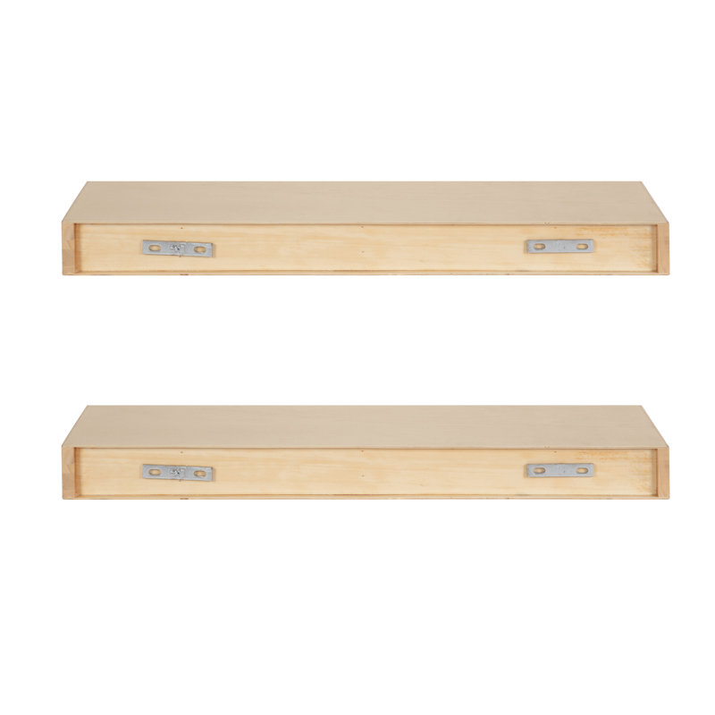 Jeremiah Wood Picture Ledge Floating Shelf, 2.3" H x 24" W x 8" D, Natural