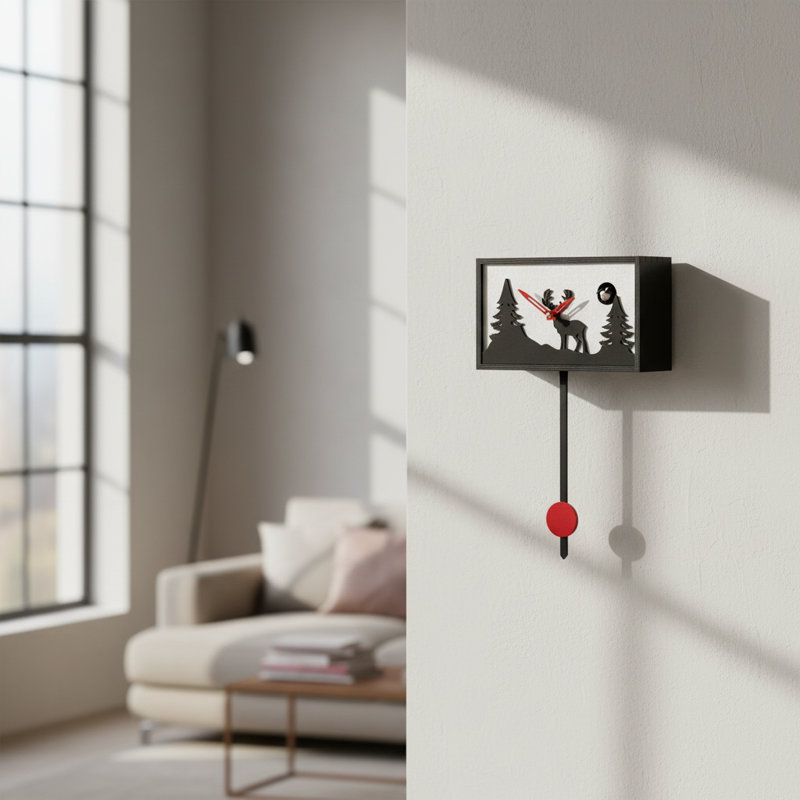  Horloge murale 5,5 po Callum, Black