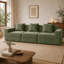 Canapé modulaire sans siège à 3 places, canapé à assise profonde avec revêtement en velours côtelé, coussins décoratifs et mousse haute résilience-1534439207