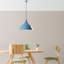 Lustre bleu clair élégant, hauteur réglable 16,1 po x 13,8 po | Corps en métal durable, douille E27 de 40 W maximum, câble de 90 cm | Parfait pour la salle à manger et les espaces de vie, design élégant et moderne-1139641890-1139641891