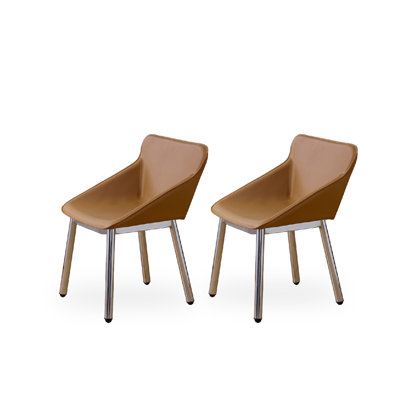 Italian Minimalist Saddle Leather Backrest Dining Chair