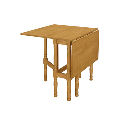 Extendable Rubberwood Dining Table with Wood Base