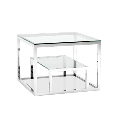 Cayla Glass Top End Table
