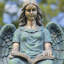 Statue de Dina assise en magnésium, livre de lecture «Dina»-291219976-291219975