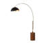 Lampe Tambo Luna 92 po - Laiton vieilli, base noyer foncé, feuille d'acier noir mat / doré, à intensité variable, ampoule incluse-130798351