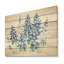 «Blue Bonnets Minimalisme Dream» - art mural en bois bleu sur bois de pin naturel-101401392
