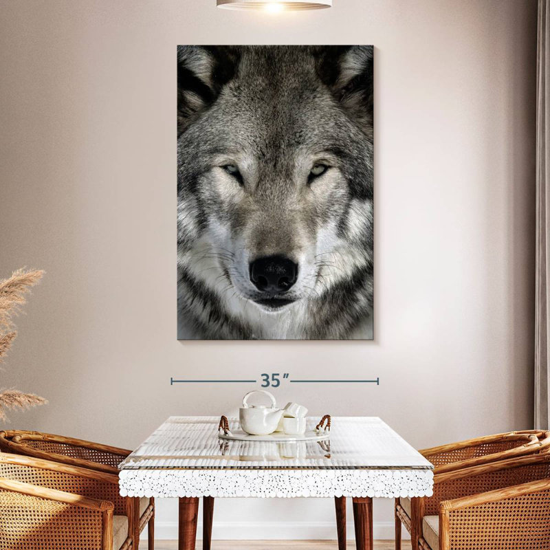Brampt Gray Wolf Head, 51" H x 34" W