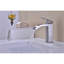 Robinet de lavabo à cascade en nickel brossé pour la salle de bain - Contrôle à poignée unique - Débit d'eau et température optimaux - Grand bec rectangulaire produisant un matériau de corrosion magnifique-123061693