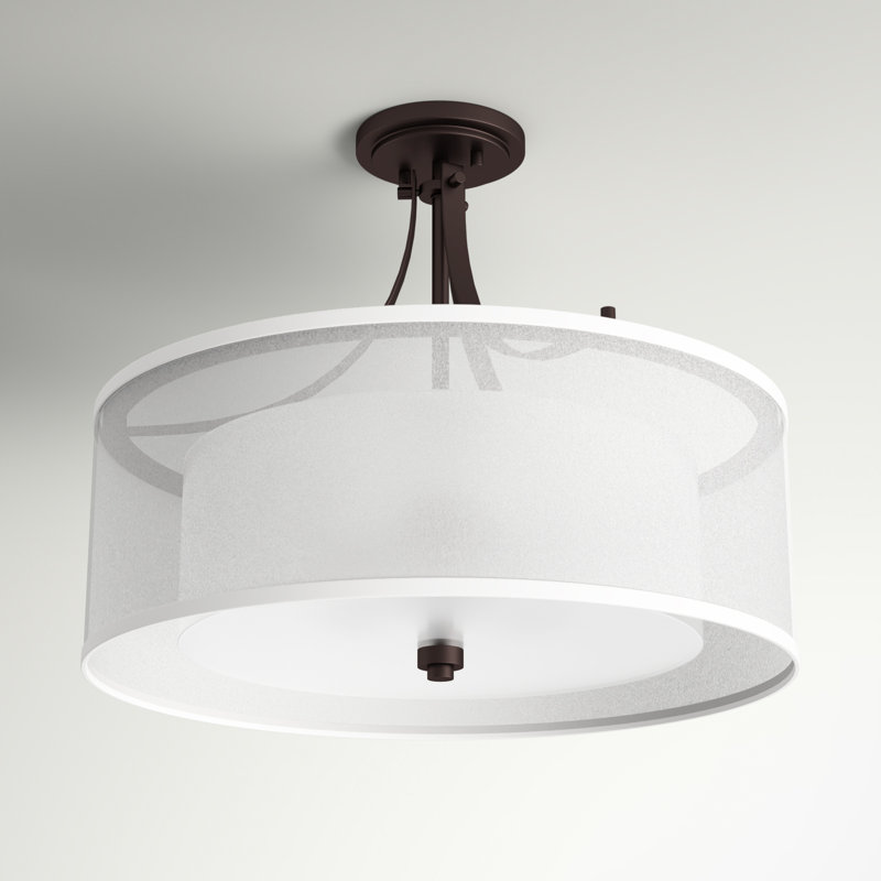 Elmwood Park Three Light Semi-Flush Mount from Generation Lighting , Yes, Brushed Nickel