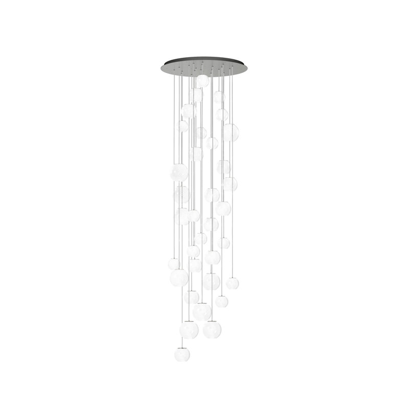 Oto Suspension Rc White Striped Glossy White G9 Ul, White Striped, Satin Nickel