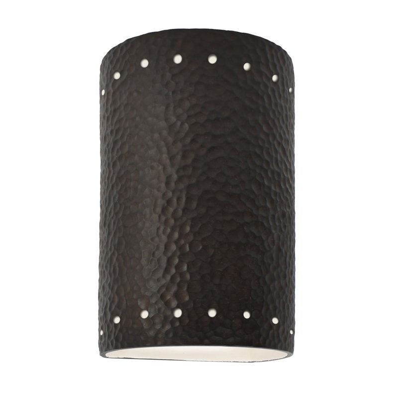 Axiry Ceramic Flush Mounted Sconce, LED, Hammered Iron