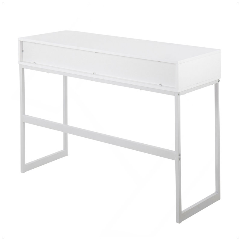 Console Franklin en métal blanc et bois blanc par Lumisource, Blanc