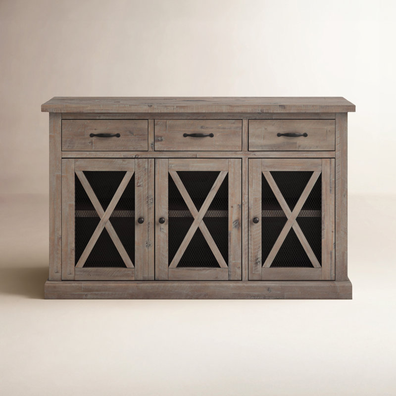 Bianca Solid Wood Sideboard, Weathered Natural