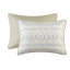 Édredon double / grand - Coussin géométrique bleu et taupe 2 taies d'oreiller