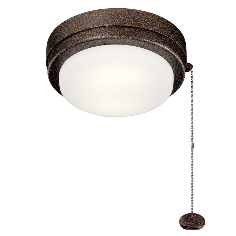 Ventilateur de plafond 1 lumière, Cuivre délavé