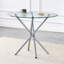 Table de salle à manger ronde en verre transparent avec une forme unique pour 4 à 6 personnes, avec des pieds en métal froncés en forme d'anneau, convenant aux bureaux, aux cuisines, aux terrasses et aux salles à manger. W1151P208336