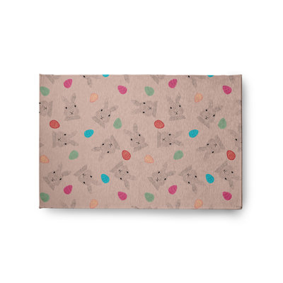 Tapis en chenille tissé à la machine Elioth en rouge / rose / vert