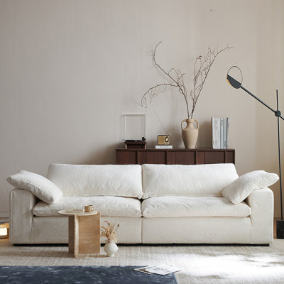 Creamy-white Chenille Modular Sofa cushion couch