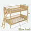 Lit superposé en bois avec 3 tablettes de rangement et échelle interchangeable-59842251