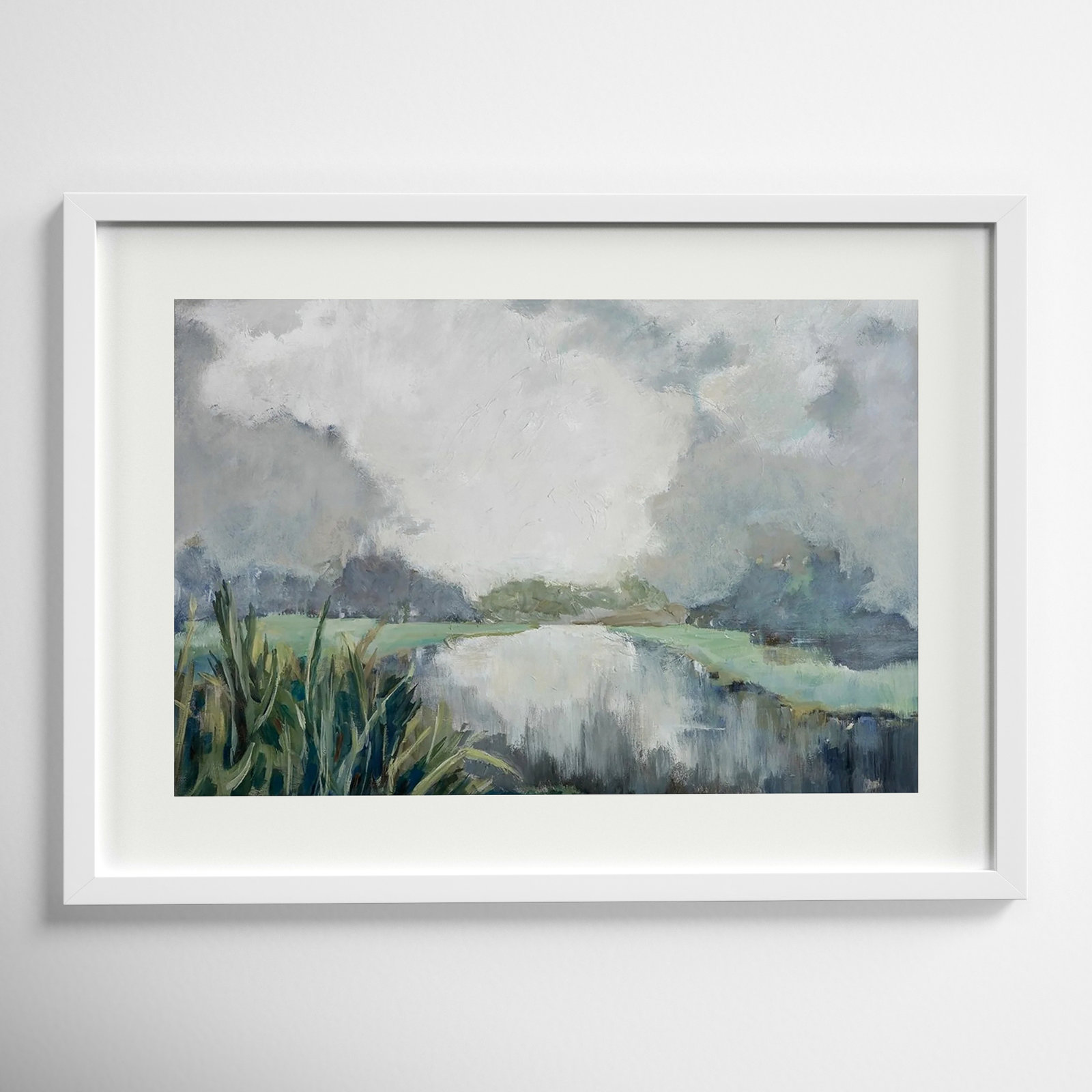 Passage by Mary Parker Buckley, Framed Print, 19" H x 26" W, White
