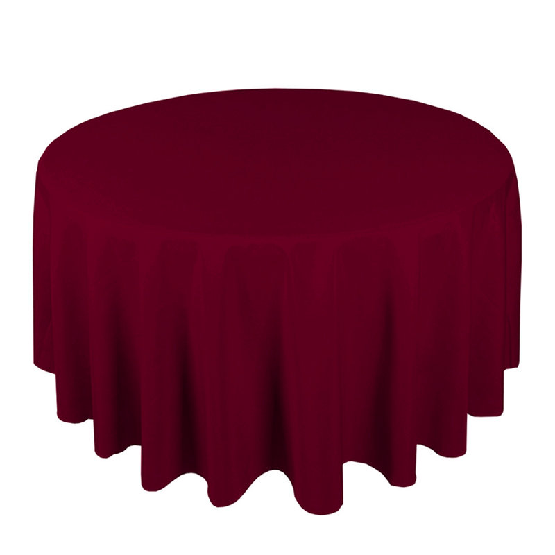 R-5PCBurgundy Polyester Tablecloth, 220.5cm W x 220.5cm L, Burgundy