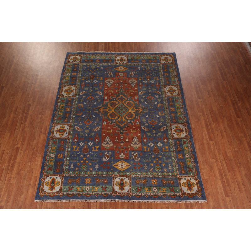 Tapis oriental tribal à motif géométrique traditionnel 9 x 12