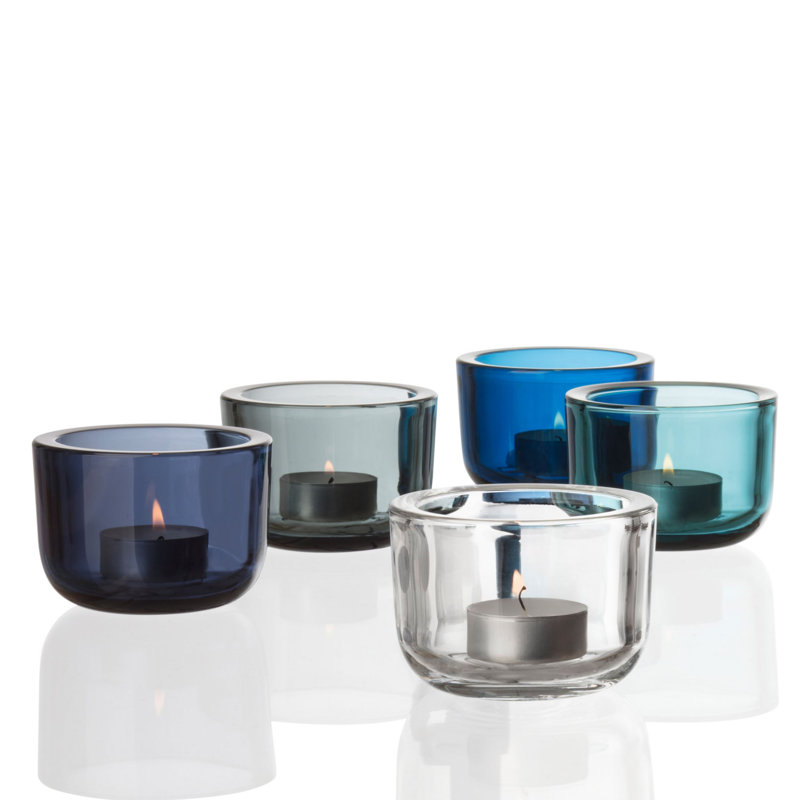 Valkea 2.25" Glass Tealight, Seablue