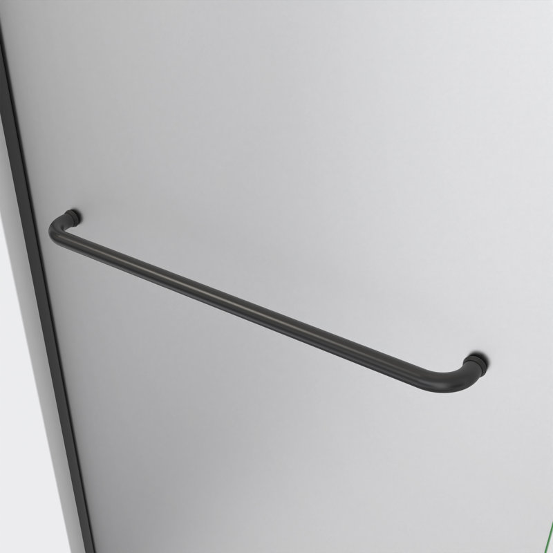 DreamLine Linea 30 in. W x 72 in. H Frameless Shower Screen with Towel Bar, Matte Black
