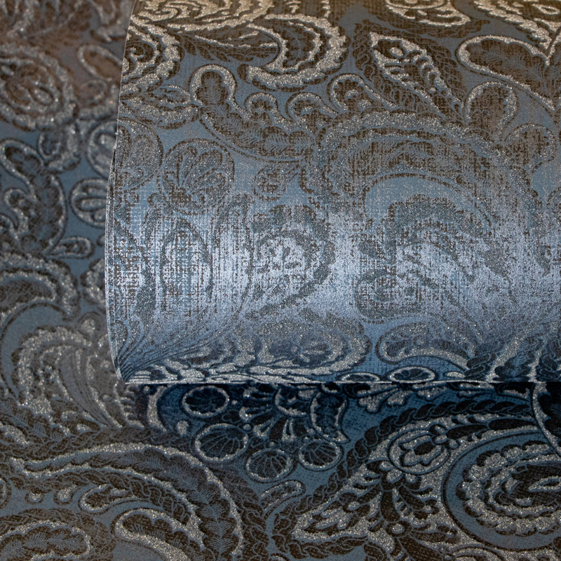 Adonea Aphrodite Glass Beads 3D Embossed 33' L x 21" W Wallpaper Roll, Midnight Blue