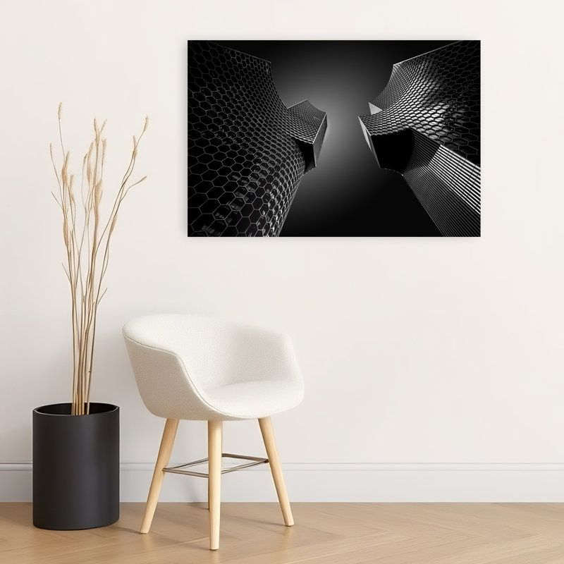 «Honeycomb Architecture Upward Abstract Contemporary Dramatic Architecture City», reproduction d'art murale