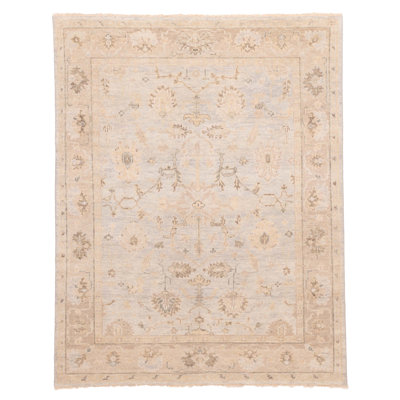 Modern Oushak  Blue Rug 7'9" x 9'8"