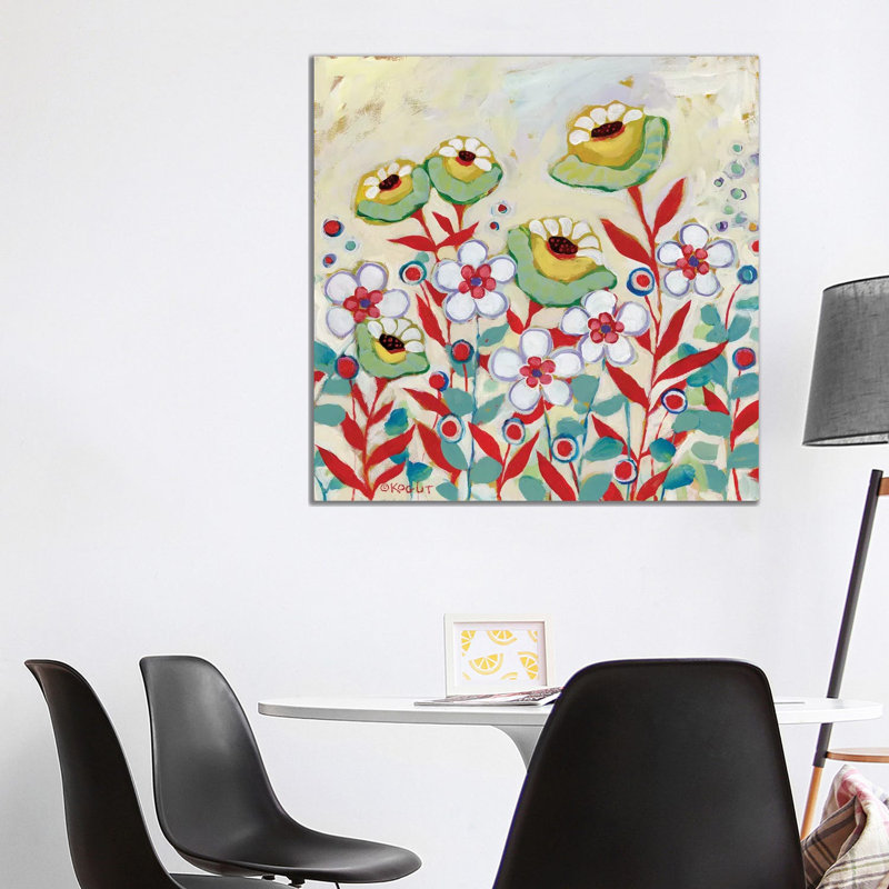 Floral XXI by Teresa Kogut - Painting on Canvas, 93.98cm H x 93.98cm W x 3.81cm D, Wrapped Canvas