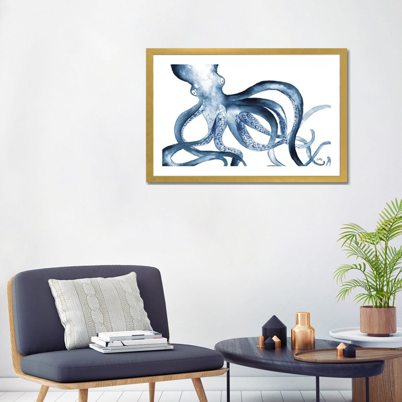 Print, H 24 po x l 32 po x P 1 po, Papier encadré doré, Blanc