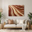Art mural horizontal rayé horizontal en métal crème beige rouille-1453933328