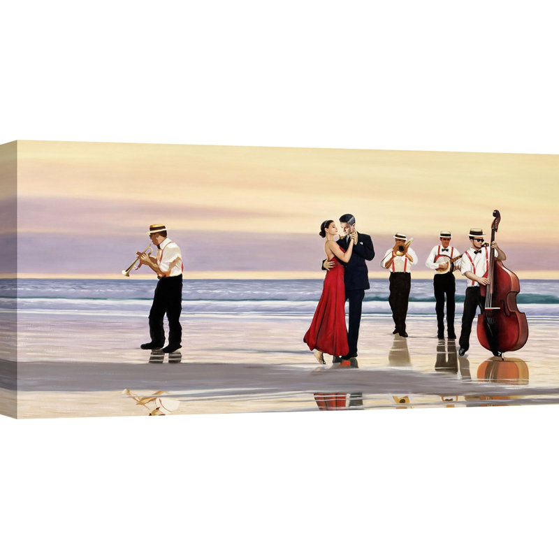 Romance On The Beach by Pierre Benson - Wrapped Canvas Print, 35cm H x 70cm W x 4cm D