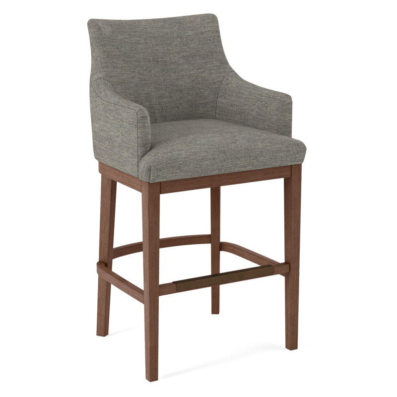 Upholstered Stool, 61630-74, Weathered Gray
