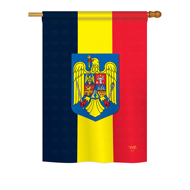 Drapeau de la Roumanie pour maison / jardin en polyester à 2 faces, H 40 po x l 28 po