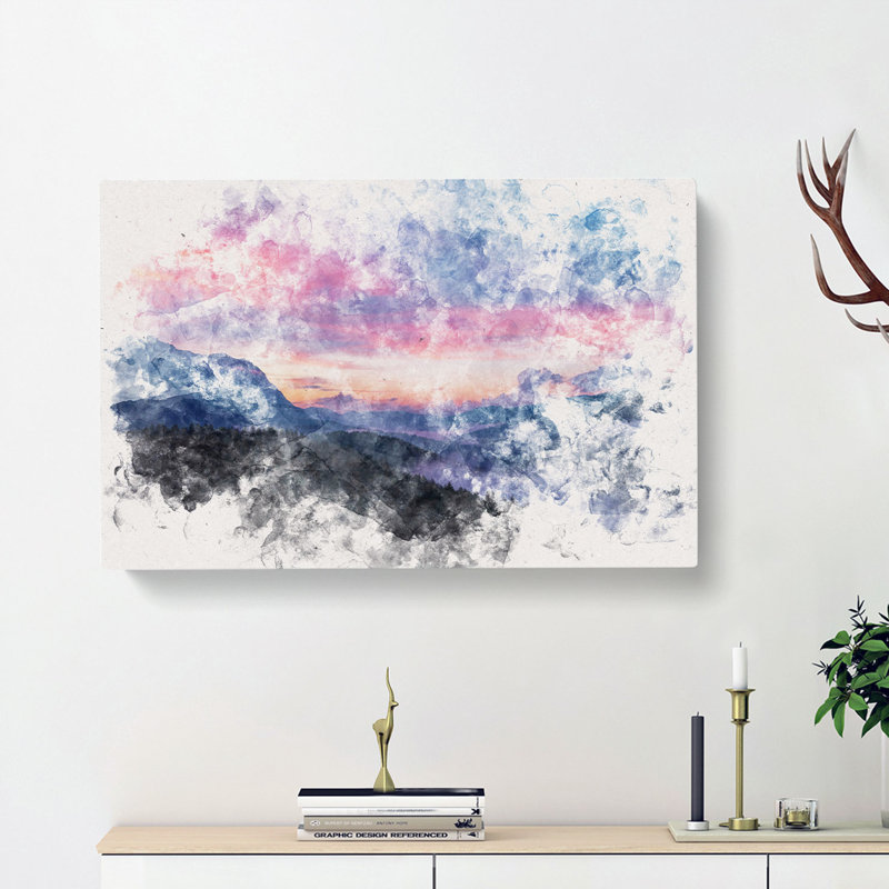 Mountain View of Romania - Wrapped Canvas, 60cm H x 91cm W x 3cm D