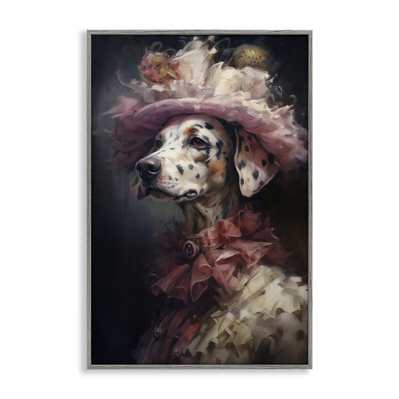 Giclée encadrée de l'époque victorienne dalmatienne, design par Wumples, H 24 po x l 16 po, Estampe numérique Farmhouse
