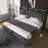 Twin size Upholstered bed, 360 surround LED function, Buttons/Apps/Remote Control, hydraulic storage bed with USB Type-C charging, Gray,Linen (Without mattress)-106569093-106569098
