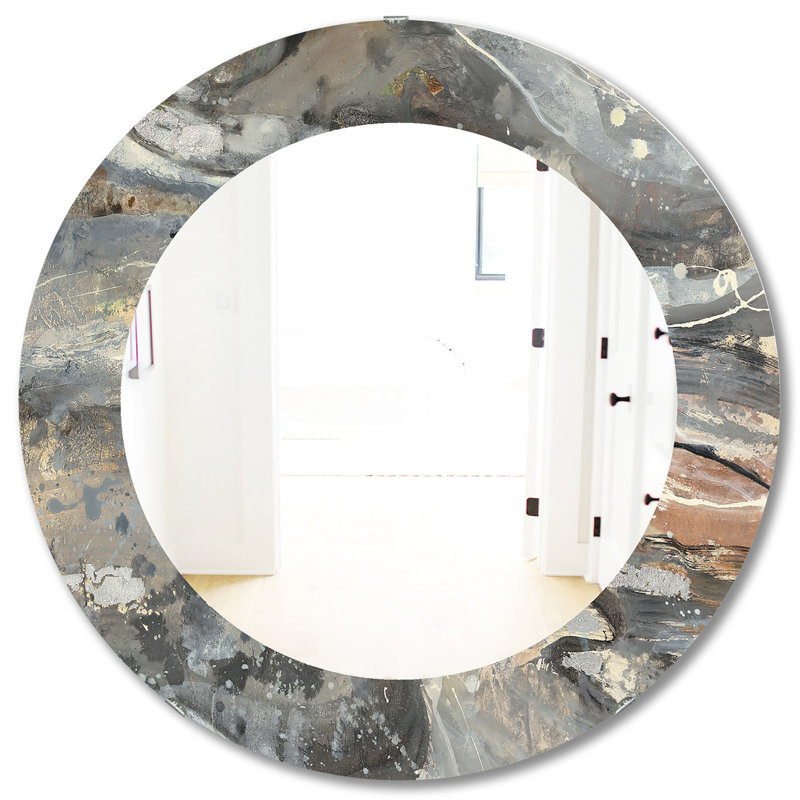 Miroir d'appoint Fire and Ice Minerals VI, H 31,5 po x l po, Abstrait
