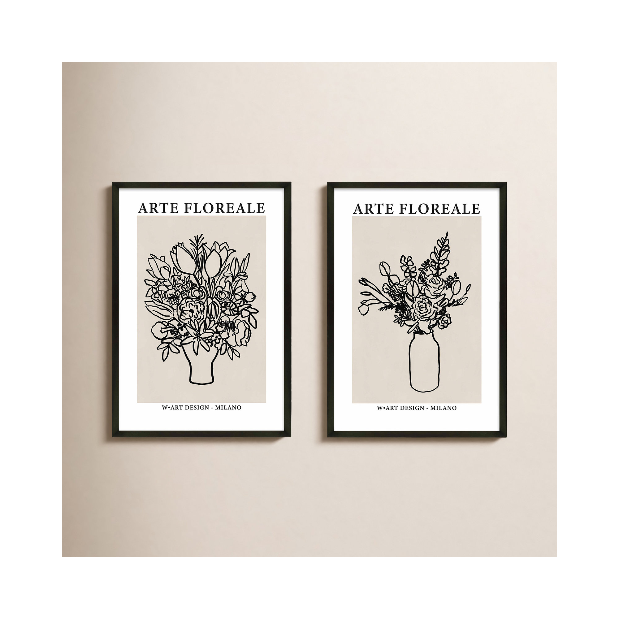 Arte Floreale by Romina Gadler, 20" H x 14" W, Black Paper Framed