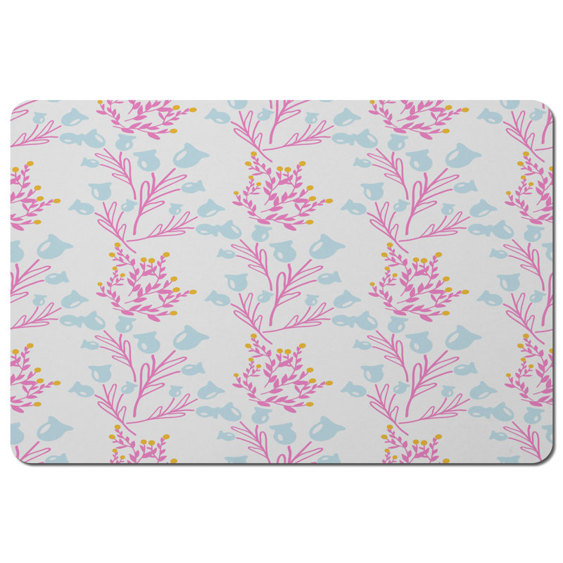 Pomona Polyester-Coated Hardboard Floral Rectangle Placemat