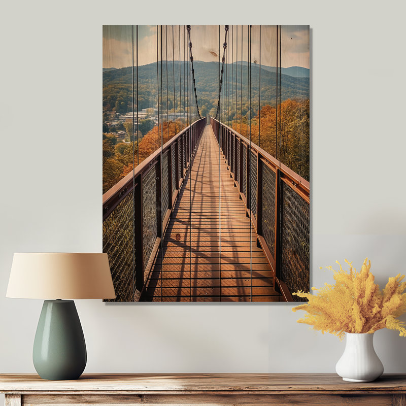 Yarra Gatlinburg Skybridge, Tennessee, impression sur bois, H 32 po x l 24 po x P 0,78 po